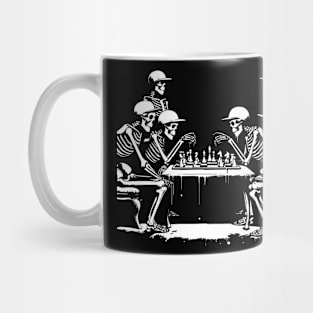 skeletons play chess Mug